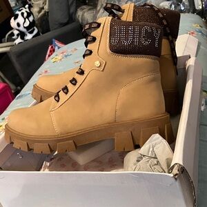 Juicy Couture Brown Lace-Up Boots